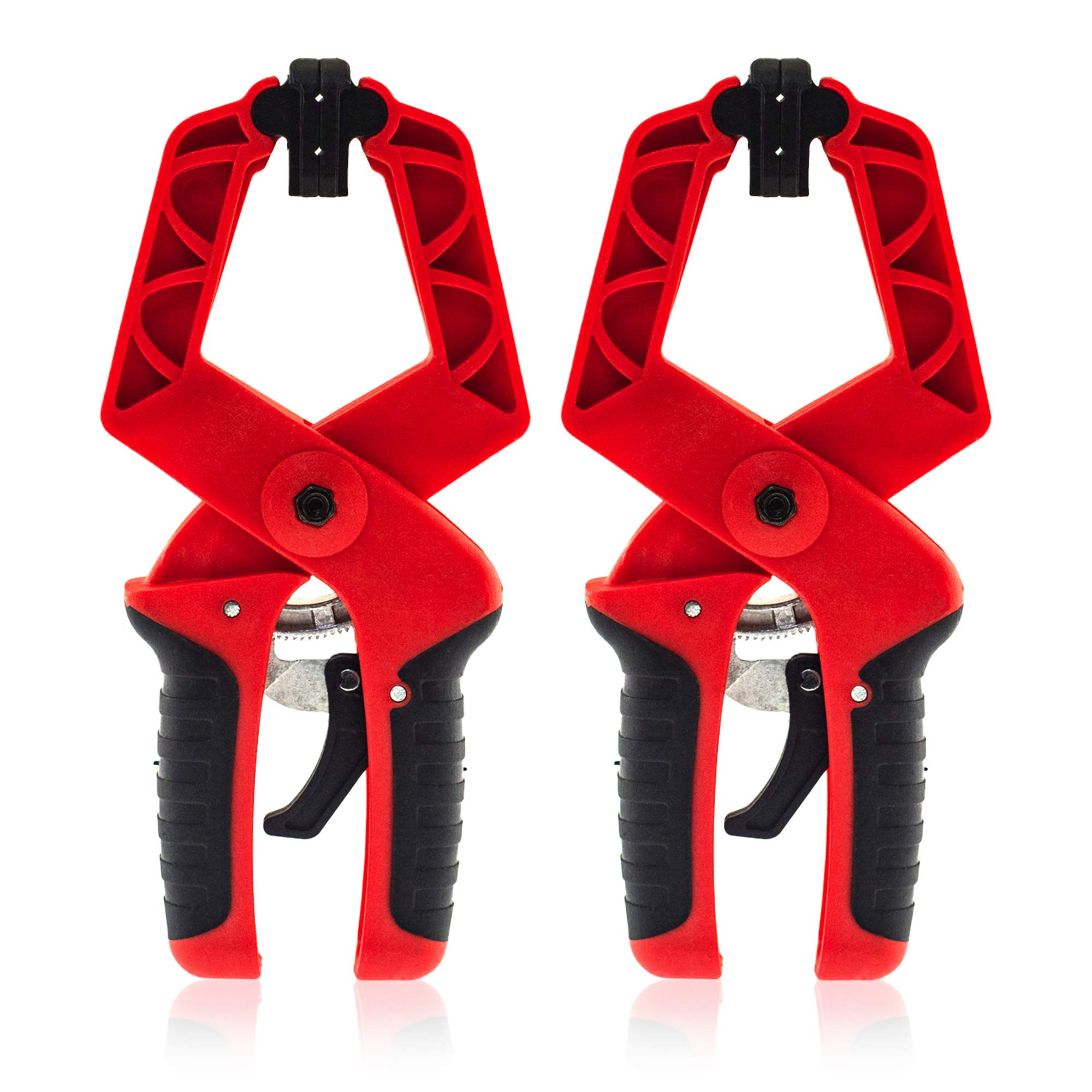 XFORT® 2 Pack of 225mm (9") Ratchet Clamp, Woodworking Clamps with Quick Grip, Quick Release Table Clamp Hand Tools, Vice Grip DIY Clamps for Workbench, Woodwork G Clamps for Carpentry.