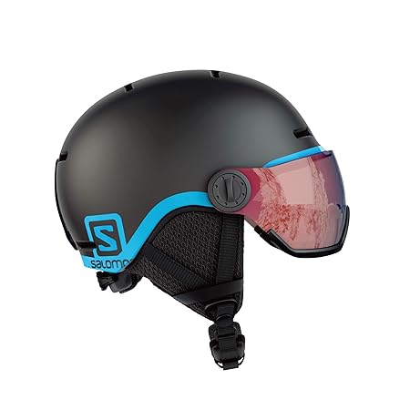 Salomon Kinder Grom Visor Ski- und Snowboardhelm, mit Visier, In-Mold-Schale und EPS-Innenschale