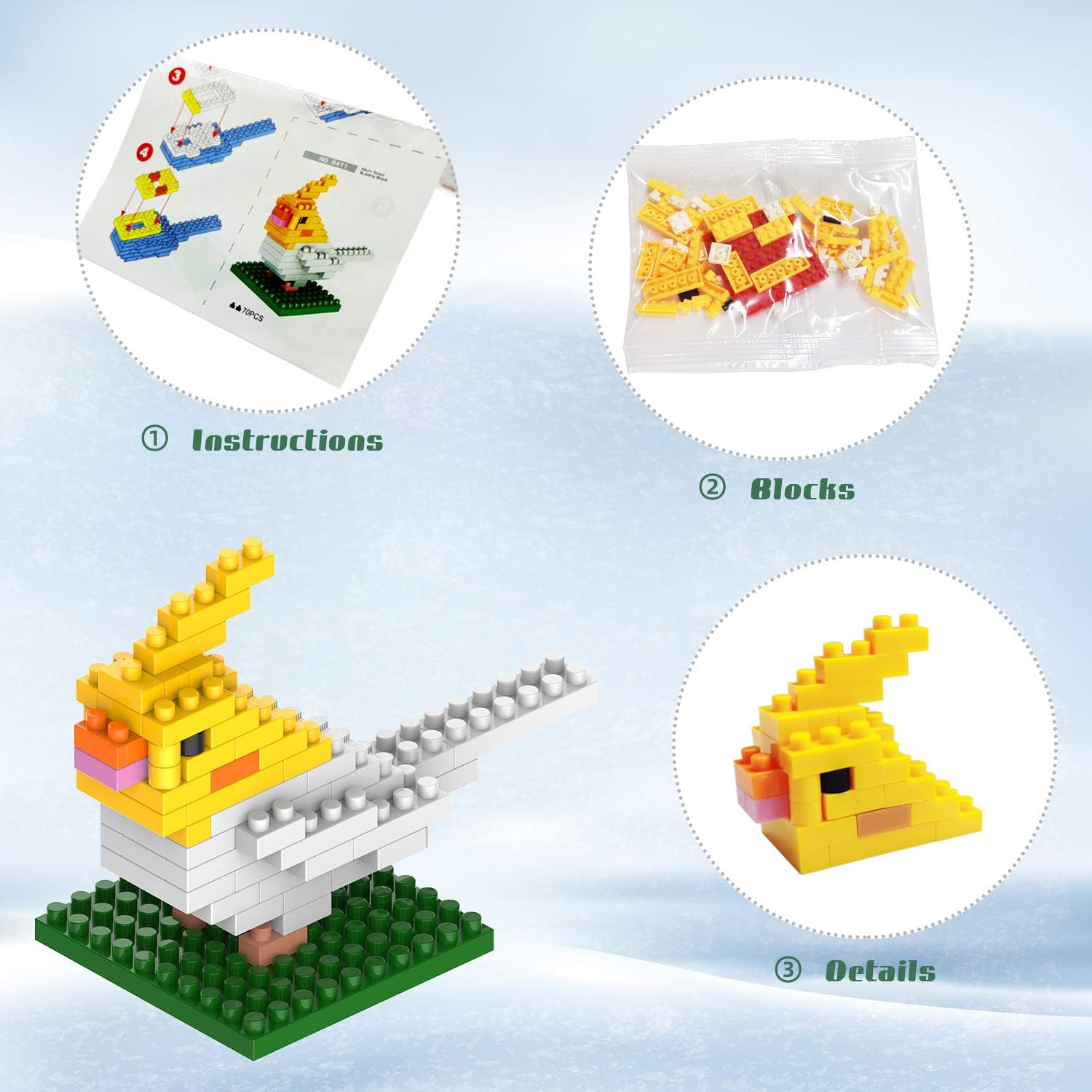 Kimiangel 12PCS Mini Animals Building Blocks Sets Party Favors for Kids Goodie Bags, Prizes, Birthday Gifts: Toys & Games