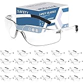 AOOFFIV 24 Pack Bulk Safety Glasses Clear Lens ANSI Z87.1 Safety Glasses for Women Men Eye Protection Glasses with Scratch and Impact Resistant for Construction and Laboratory