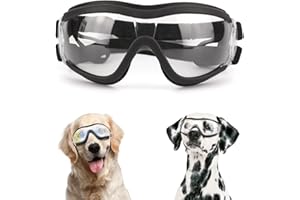 Namsan Clear Dog Goggles Large Breed, UV-Protection Doggie Sunglasses for Medium to Large Dogs, Outdoor Dog Eye Protection, Anti-Fog Anti-Dust Windproof Snowproof, Adjustable Straps, Transparent