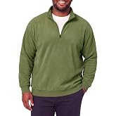 Runcati Mens Big and Tall Quarter Zip Pullover Fleece Mock Neck Sweatshirts | 1/4 Zip, Plus Size, Long Sleeve, Stand Collar, Casual, Fall Polo Shirts, Golf, Work, Soft