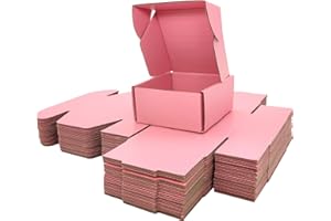 Lmuze Small Pink Shipping Boxes for Small Business Pack of 25-4x4x2 inches Cardboard Corrugated Mailer Boxes for Shipping Packaging Craft Gifts Giving Products