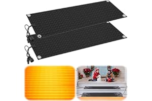 FODAHRWS 2 Pack Snow Melting Mats Outdoor with Power Cord, Non Slip Rubber Heated Driveway Mats for Snow Removal, Floor Stair