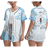 UNIQUEONE Magical Shirt for Women Baseball Jersey Magic Hawaiian Shirts Family Vacation Button up Tops