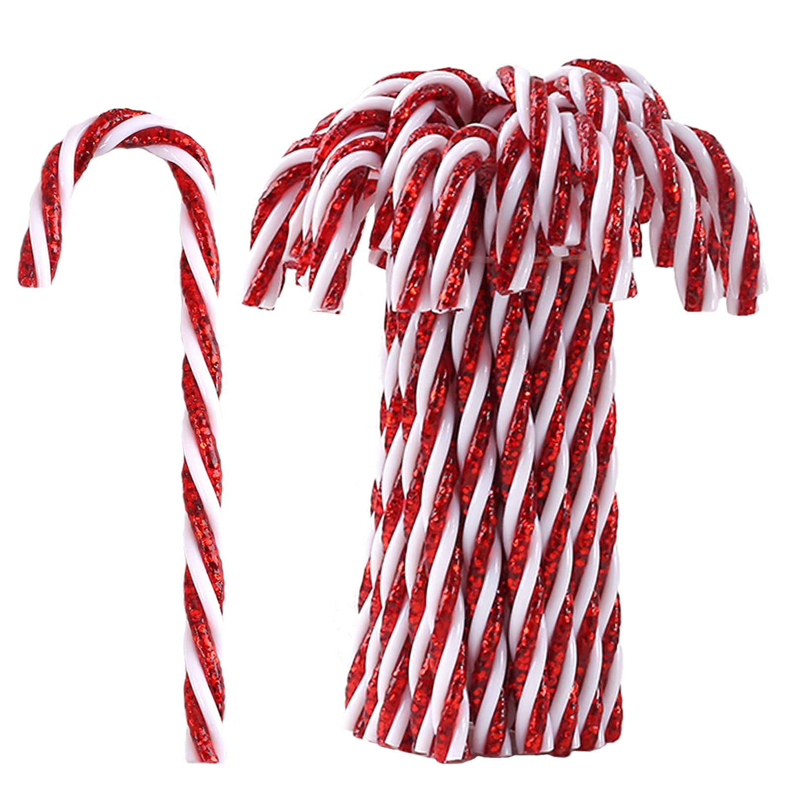 HERZWILD 32pcs Christmas Tree Decoration Candy Canes for Hanging Christmas Decoration Pendant Candy Cane Ornaments Xmas Tree Hanging (red 12cm (without hole) typeB)