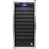 Vinotemp Wine Cooler Refrigerator Single Zone 114 Bottle Capacity, Dual-Paned Glass Door, Freestanding Design, Adjustable Tem