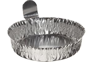 Heathrow Scientific HS14521B Aluminum Weigh Boats, 57 x 14 mm (Dia. x H) (00), Fluid_Ounces, Degree C, Aluminum, Silver (Pack of 100)