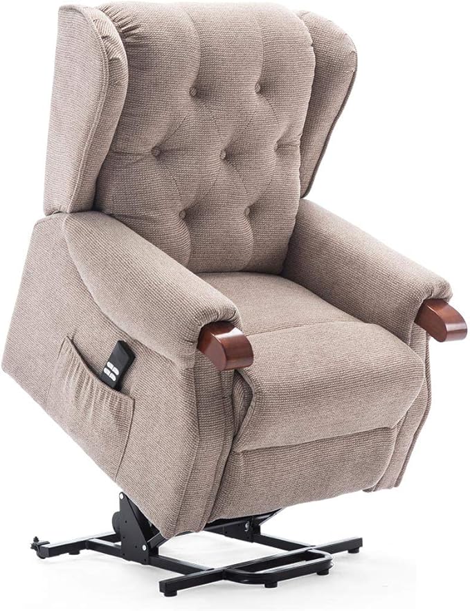 More4Homes HARROGATE DUAL MOTOR ELECTRIC RISE RECLINER FABRIC ARMCHAIR