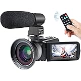 Camera Camcorder,Besteker 1080P IR Night Vision Camcorders Full HD Portable Digital Video Camera with External Microphone and Wide Angle Lens
