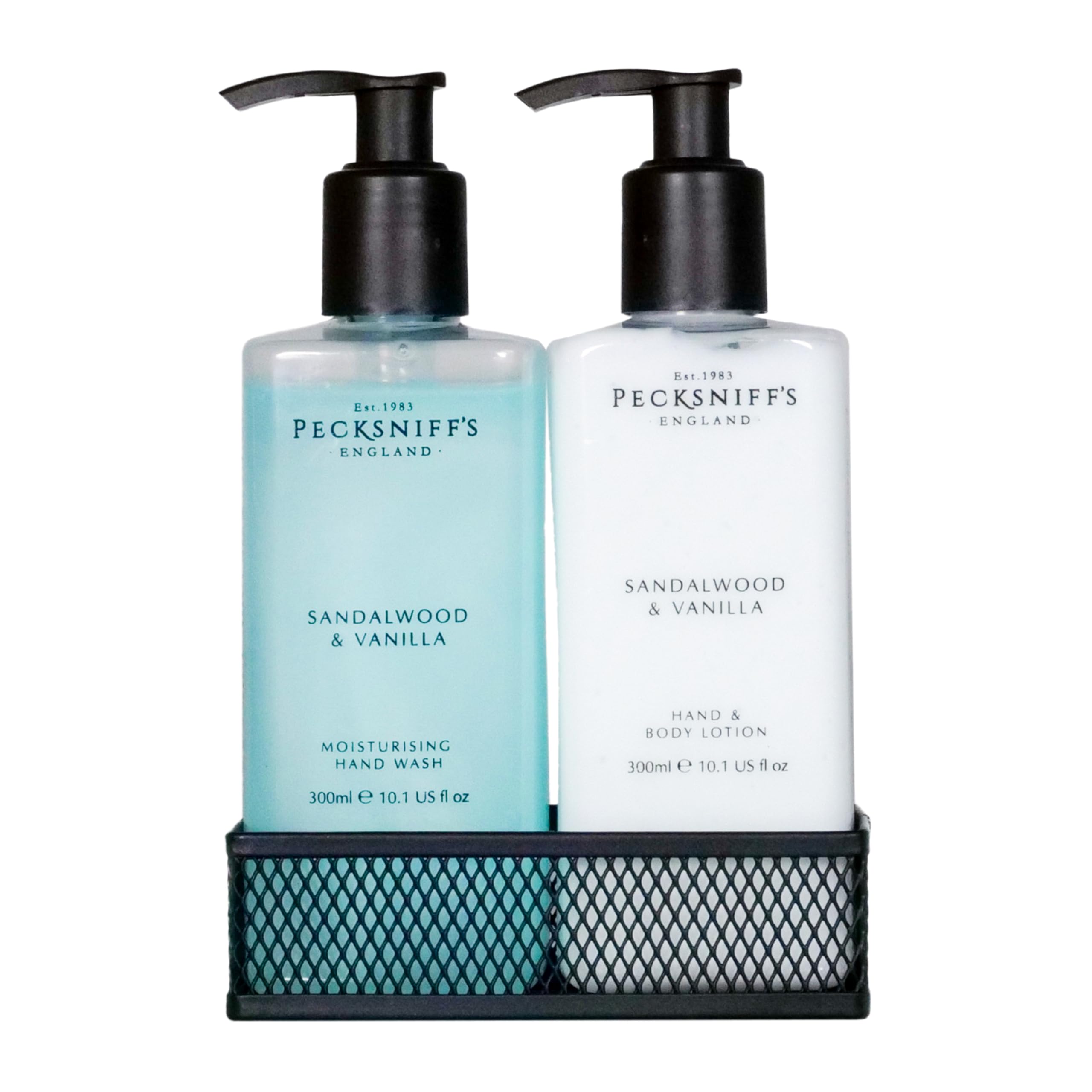 Hand Wash and Lotion Set - Scented Hand and Body Cream and Liquid Soap, Natural, Revitalising, Hydrates and Moisturises for Soft Skin, Gift of Luxury (Sandalwood & Vanilla) - Pecksniff’s