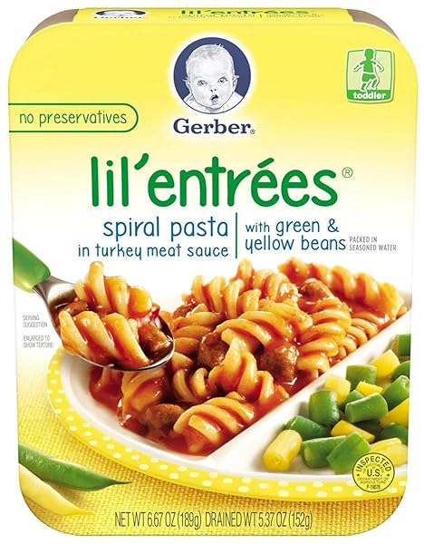 GERBER GRADUATES LIL ENTREES, SPIRAL PASTA IN TURKEY MEAT SAUCE 6.67 OZ (PACK OF 1)