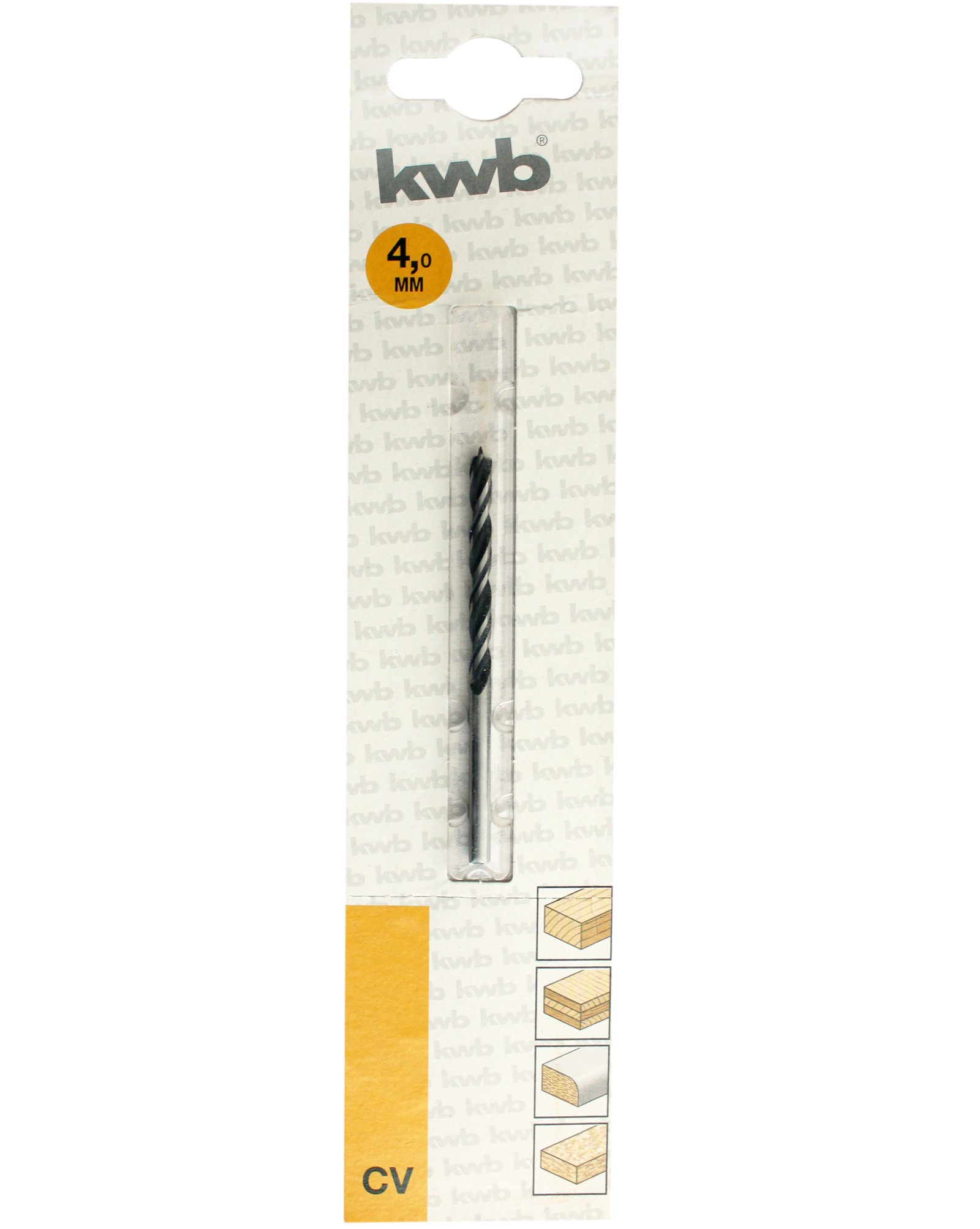 4 mm KWB Premium Line Wood Drill Bit with Centering Tip Diameter Chrome Vandium – 511404