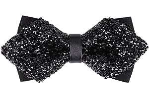 Elfeves Men's Big Boy Sparkle Rhinestone Bow Tie Novelty Banquet Wedding Pre-Tied Bowtie