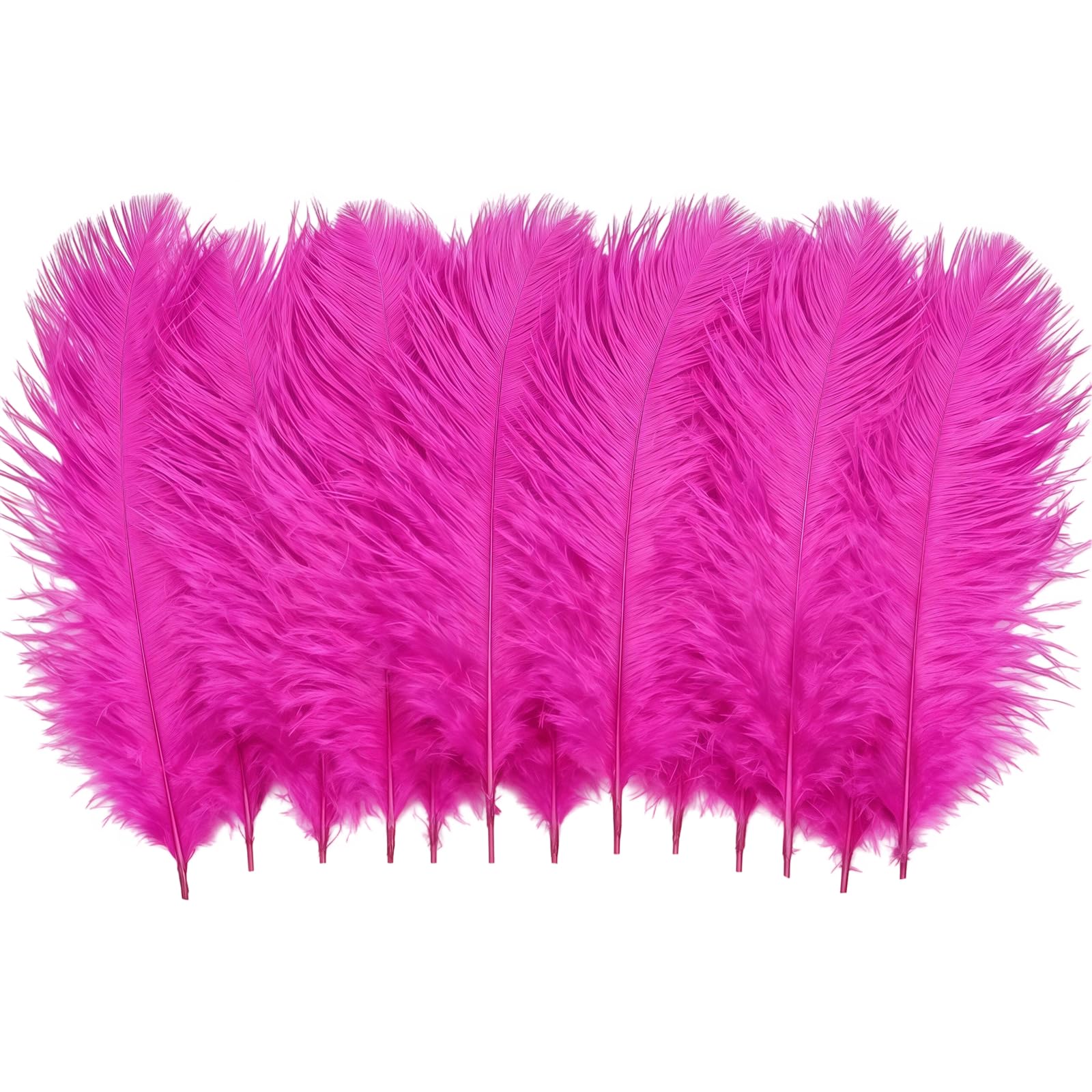 50Pcs Natural Ostrich Feathers 6-8inch DIY Craft Plume Feather for Wedding Party Centerpieces Home Decoration (Hot Pink)