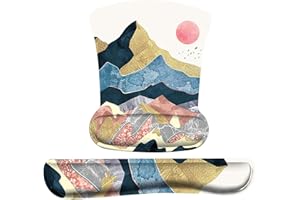 iCasso Keyboard Wrist Rest and Mouse Wrist Rest Pad, Made of Memory Foam, Ergonomic Support, Easy Typing and Relieve Wrist Pain, Perfect for Gaming, Computer, Office, Laptop (N-Abstract Scenery)