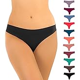 Alyce Ives Intimates Seamless Womens Thongs, No Show Laser Cut Thong- 12 Pack