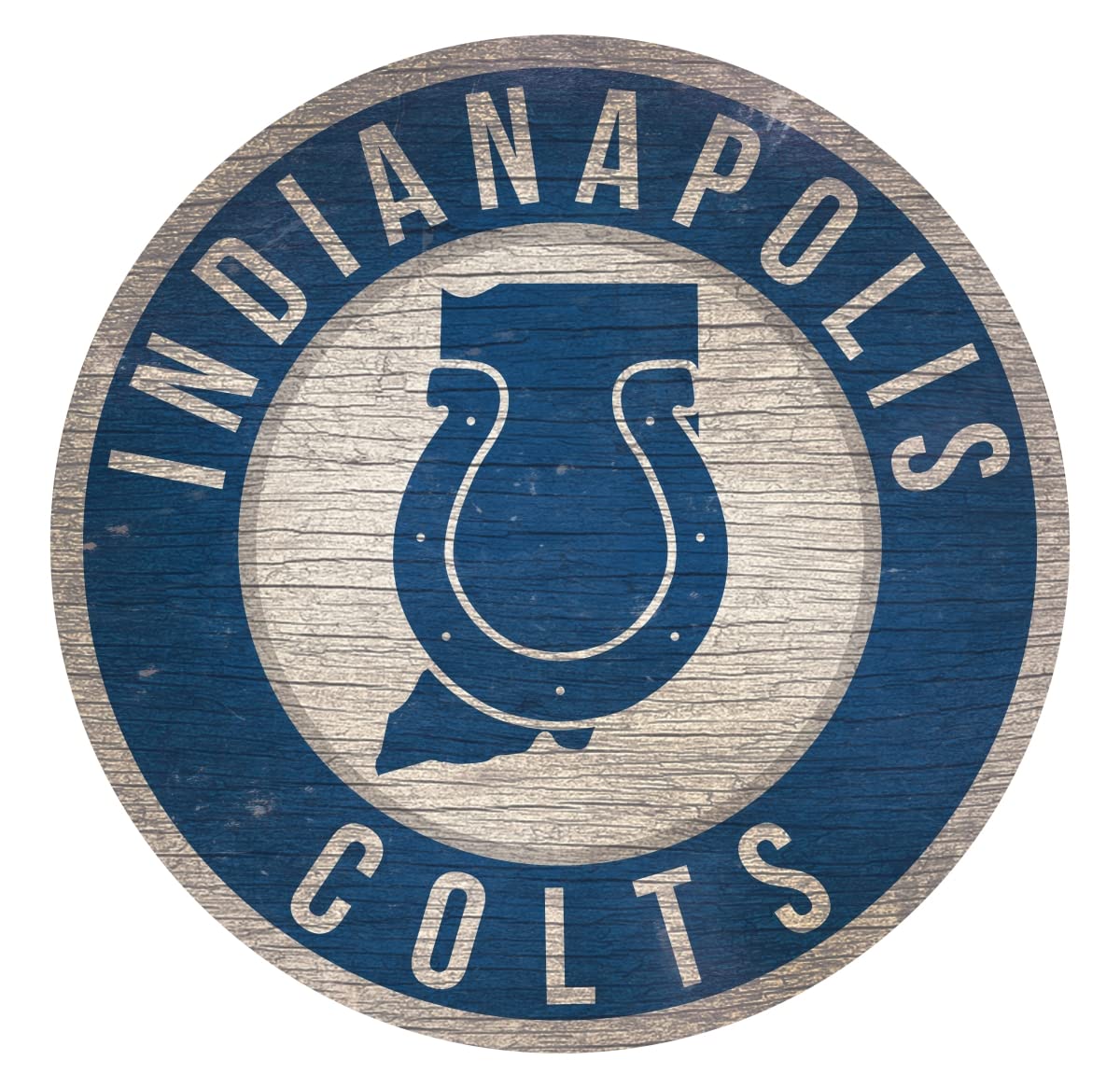 Fan Creations Indianapolis Colts Wood Sign 12 Inch Round State Design
