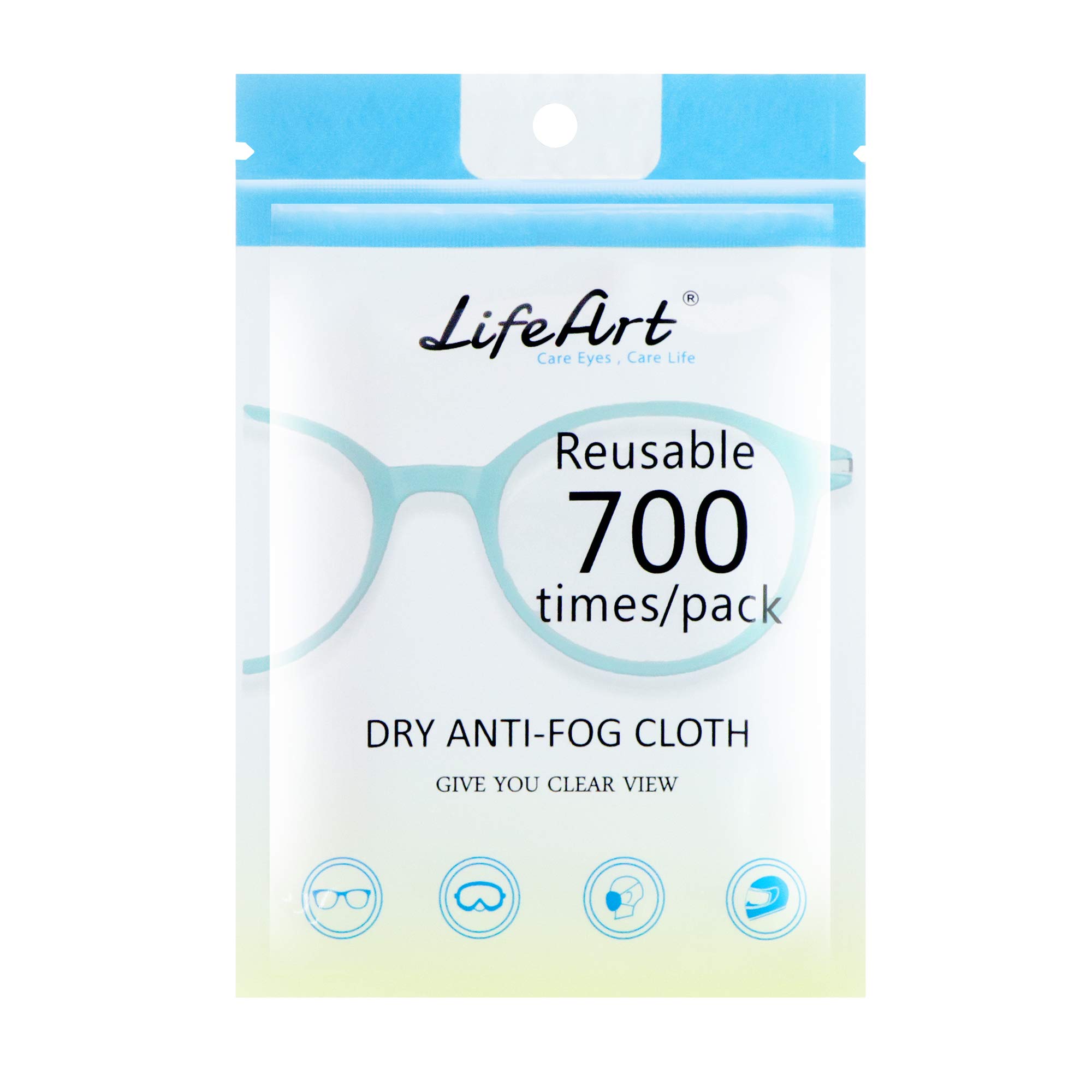 LifeArt 1 Pack Anti-Fog Wipe, Eyeglasses Cleaning Cloths, Cleaning Wipe for Eyeglasses, Tablets, Screens, Lens Wipe for Camera Lenses
