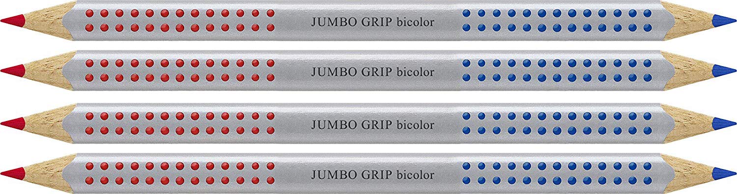 Faber-Castell 110910 Jumbo Grip Hyphenation Pencil Bi-Colour Red and Blue Silbentrennstift blue