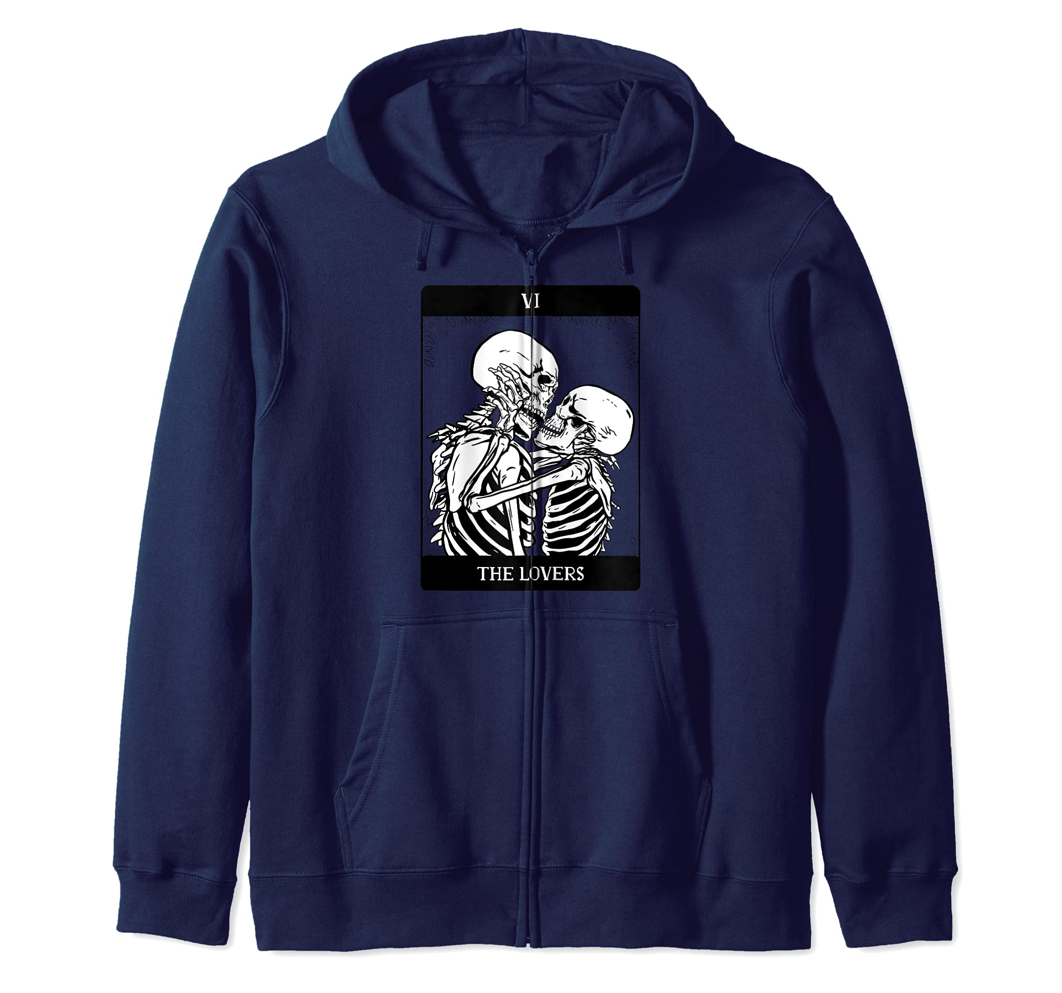 The Lovers Vintage Tarot Card Magic Occult Supernatural Zip Hoodie