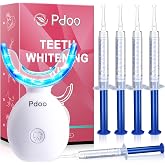 Teeth Whitening Kit with LED Light Tray for Sensitive Teeth, 5 Tooth Whitening Pen Gel Pain Free and Enamel Safe, Teeth Whitener at Home Up to 1-9 Shades Whiter in 1-2 Weeks