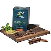 Akaaya Berberine Tea – Herbal Detox Tea with Berberine, Licorice, Stevia, Cinnamon & Black Pepper – Caffeine-Free – 21 Sachets – Non-GMO, ISO 9001:2015 Certified