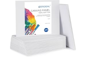 GOTIDEAL Canvas Boards for Painting, 8x10 inch Set of 24, Gesso Primed White Canvases for Painting - 100% Cotton Art Supplies Canvas for Acrylic Paint, Pouring, Oil Paint