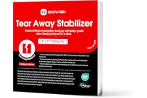 POOLIN Richword Selected Tear Away Embroidery Stabilizer Backing 9X9 inches 100 Sheets, 2.0 Oz Medium Weight Embroidery Stabilizer for 4x4 6x6 Hoops of Embroidery Machine