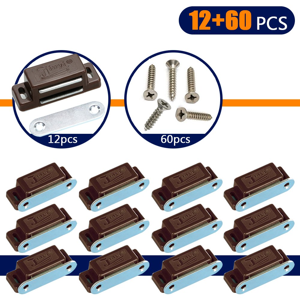 Coardor Cupboard Magnetic Door Catch for Cabinet 12 in 1 Kit Screws