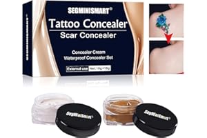 SEGMINISMART Tattoo Concealer,Concealer To Cover,Waterproof Tattoos Cover Up Makeup Concealer Set,Tattoo Scar Birthmarks Vitiligo,Waterproof Concealer