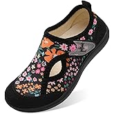 L-RUN Women Diabetic Shoes Orthopedic Walking Shoes Wide Toe Box Shoes Barefoot Walking Shoes Women Black 10 Wide