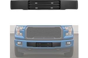 HECASA Front Bumper Cover Compatible with 2015-2017 Ford F150 W/O Block Heater & Grille Shutters Lower Grille Trim Panel License Plate Bracket Mount Replace For FO1044108, FL3Z-17E810-AA ABS Plastic