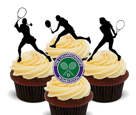 Wimbledon Womens Tennis Players Silhouettes Edible Cupcake