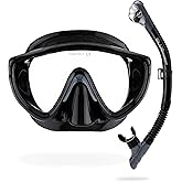 CRESSI Adult Wide View Single Lens Comfortable Snorkeling Mask & Dry Snorkel - Tino & Scilla: Made in Italy