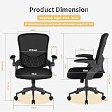 naspaluro Ergonomic Office Chair Swivel Mesh Back with Flip-up Armrests 360° view 2