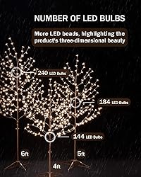 TYBEEU 5ft Lighted Cherry Blossom Tree with 184