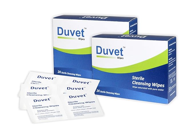 Duvet Wipes Sterile Cleansing White Wipes 24S Pack