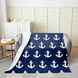 Nautical Fleece Throw Blanket - All Season Anchor