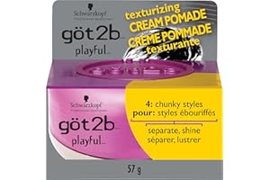 Got2b Playful Texturizing Crème Pomade for Chunky Styles, 57g, Texturize, Shine, and Separate, for Short to Medium Length Hai