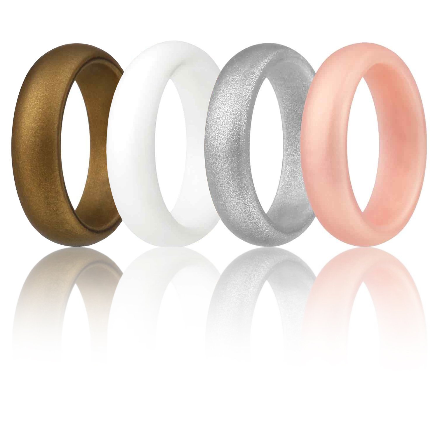 Silicone Wedding Ring Women ROQ Set of 4 Silicone Rubber