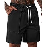 VOGSTART Men's Sweat Shorts Elastic Waist Drawstring 6'' Inseam Casual Gym Athletic Shorts with Pockets (S-3XL)