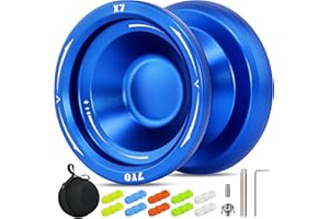 WABESMANIS X7 Finger Spin Yoyo for Kids & Adults- Professional Trick Yoyo with Dual Function, Responsive & Unresponsive Yo-yo with 10 Strings & Yo Yo Accessory Kit - Blue
