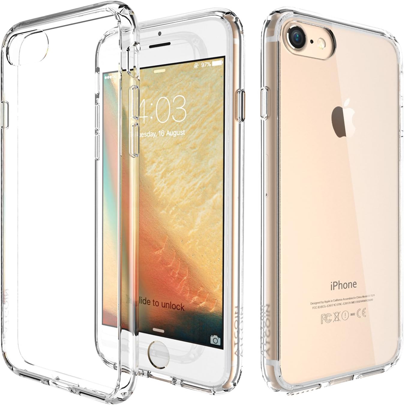 ATGOIN iPhone 7 Plus Case, Utmost Hybrid Crystal Clear Flexible TPU Hybrid Protective Shock Absorbing Bumper Case Clear Back Panel Apple iPhone 7 Plus 5.5 inch - 2016 (Clear)
