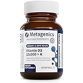 Metagenics Vitamin D3 + K - for Artery Health, Immune Support, Bone & Heart Health* - Vitamin D with MK-7 (Vitamin K2) - Non-GMO - Gluten-Free - 60 Softgels - 10,000 IU