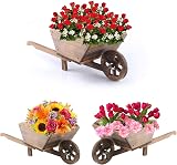 Denny International Burntwood Wooden Wheelbarrow Planter Fir Wood Rustic Wheel view 2