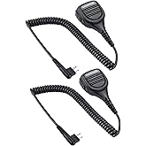 commountain Speaker Mic for Motorola Radios R2 CP100D CP200D CP200 CP185 CLS1410 CLS1110 BPR40D BPR40 RDU4100 RDU4160D RMU2040 RMU2080D CLS RDU RMU, PMMN4013 PMMN4013A 2 Pin Microphone-2 Pack