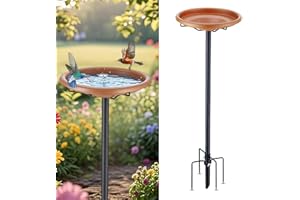 UIABOPZ Bird Bath for Outside, 35 inch Pedestal Bird Baths, Detachable Birdbath with Upgraded 5-Pronged Base for Outdoors Garden Patio Yard Lawn Decor, Metal Bird Bath (Antique Bronze)