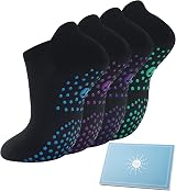 Toes Home 4 Pairs Grip Yoga Socks Women Non Slip Pilates Barre Trampoline Black view 1