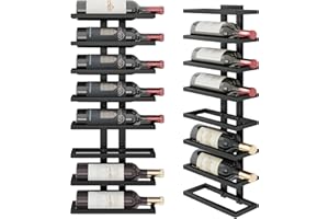Hoctieon 8 Tier Wall Mount Wine Rack, Metal Wine Rack for Wall, Wall Wine Racks for Wine Bottles, Wine Display for Wall Mount